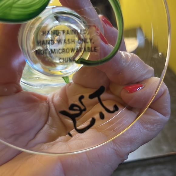 Set of 4 hand painted Crystal China Royal Danube Pedal-stool glasses flowers - Picture 7 of 8